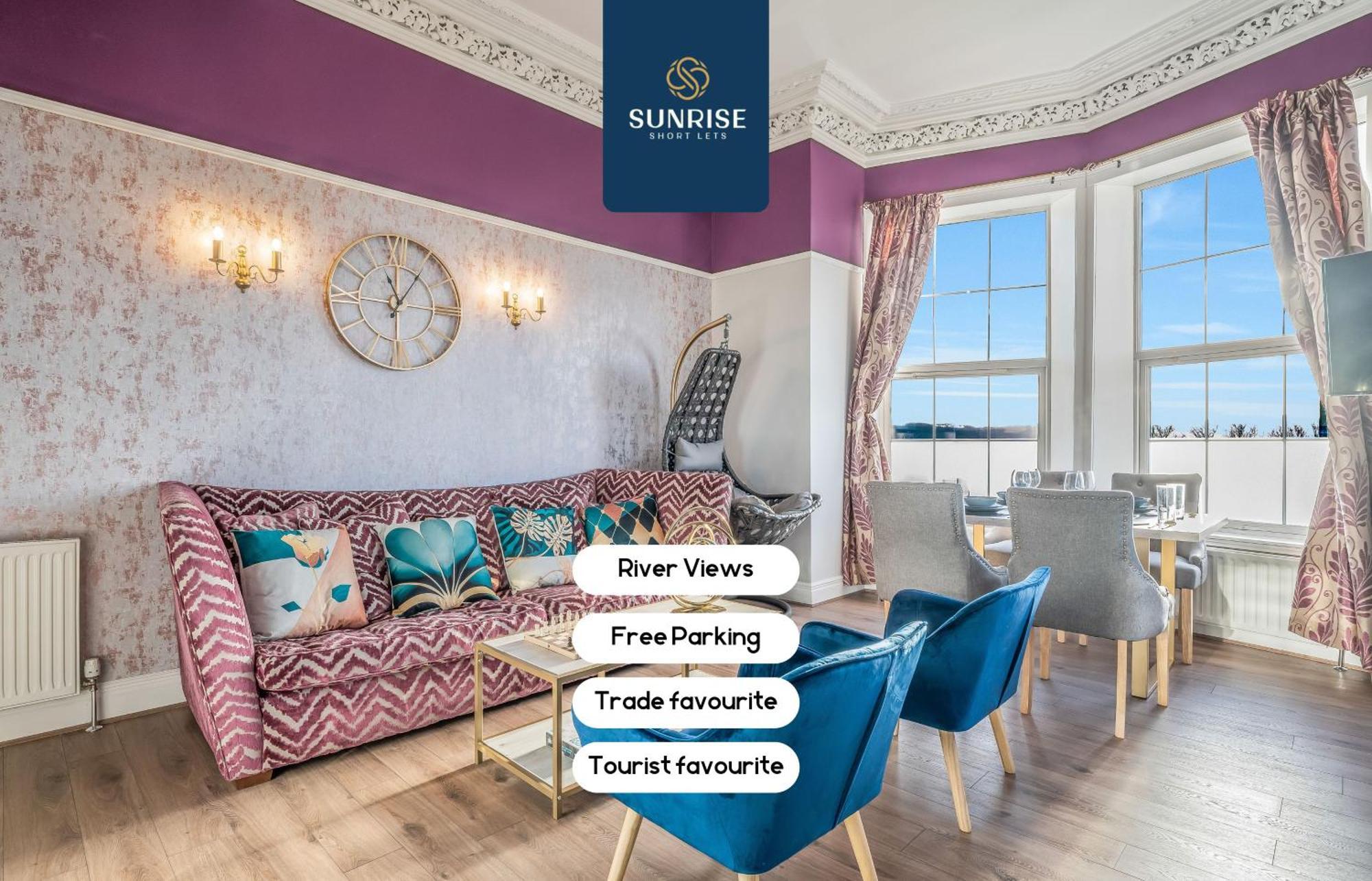 Presidential Apartment, Family Home, Luxury Bedrooms, 2 Rooms, 1 King Bed, 2 Single Beds, Free Wifi, Free Parking, Tourists, Business Travelers, Relocation, Beautiful River Views, - Long Stays, Invoice And Reduced Price Are Only Via Sunrise Short Let Dundee Exterior foto